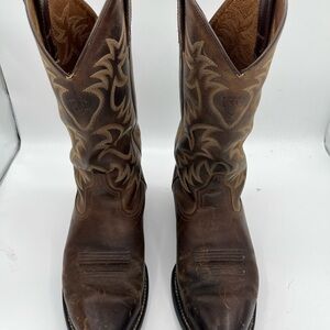 Ariat Mens Heritage Western Brown Embroidered Leather Cowboy Boots